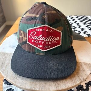 Salvation Coffee Co. Camouflage adjustable trucker hat Cap SnapBack